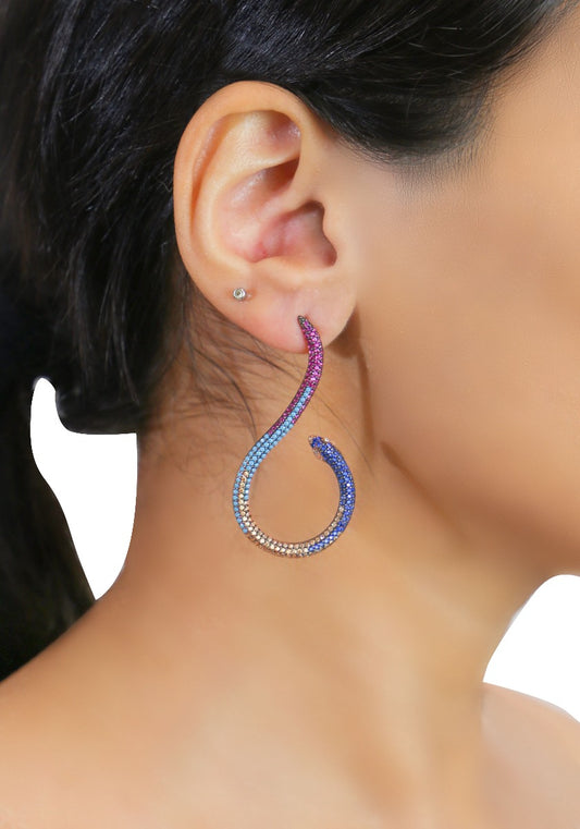 Multi Spinel Stone Earring