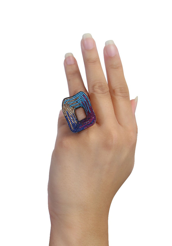Multi Spinel Stone Ring