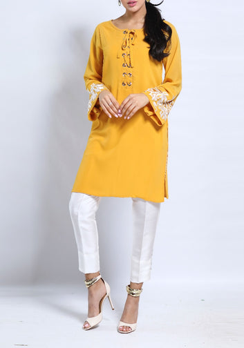 Cosmo - Yellow Georgette Chiffon Tunic