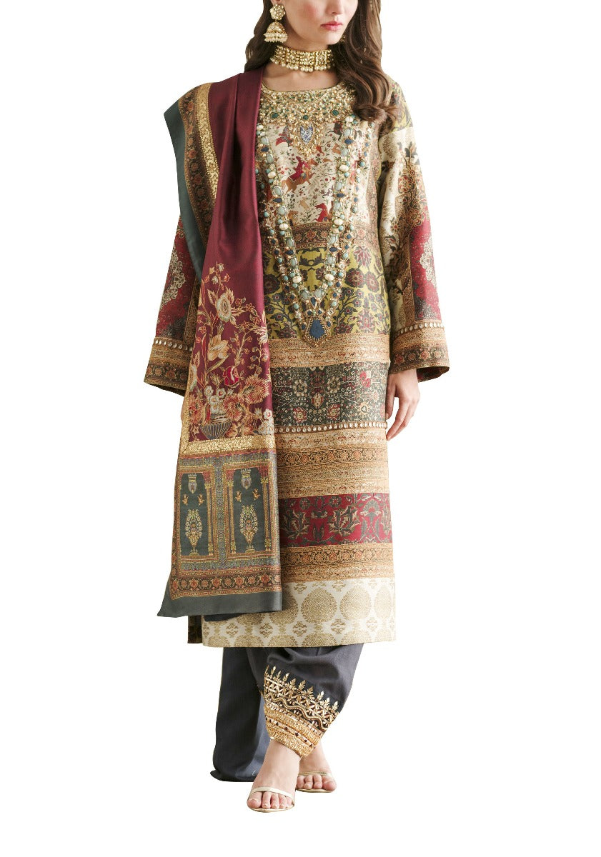 Pure Silk Kurta with Antique Pearls