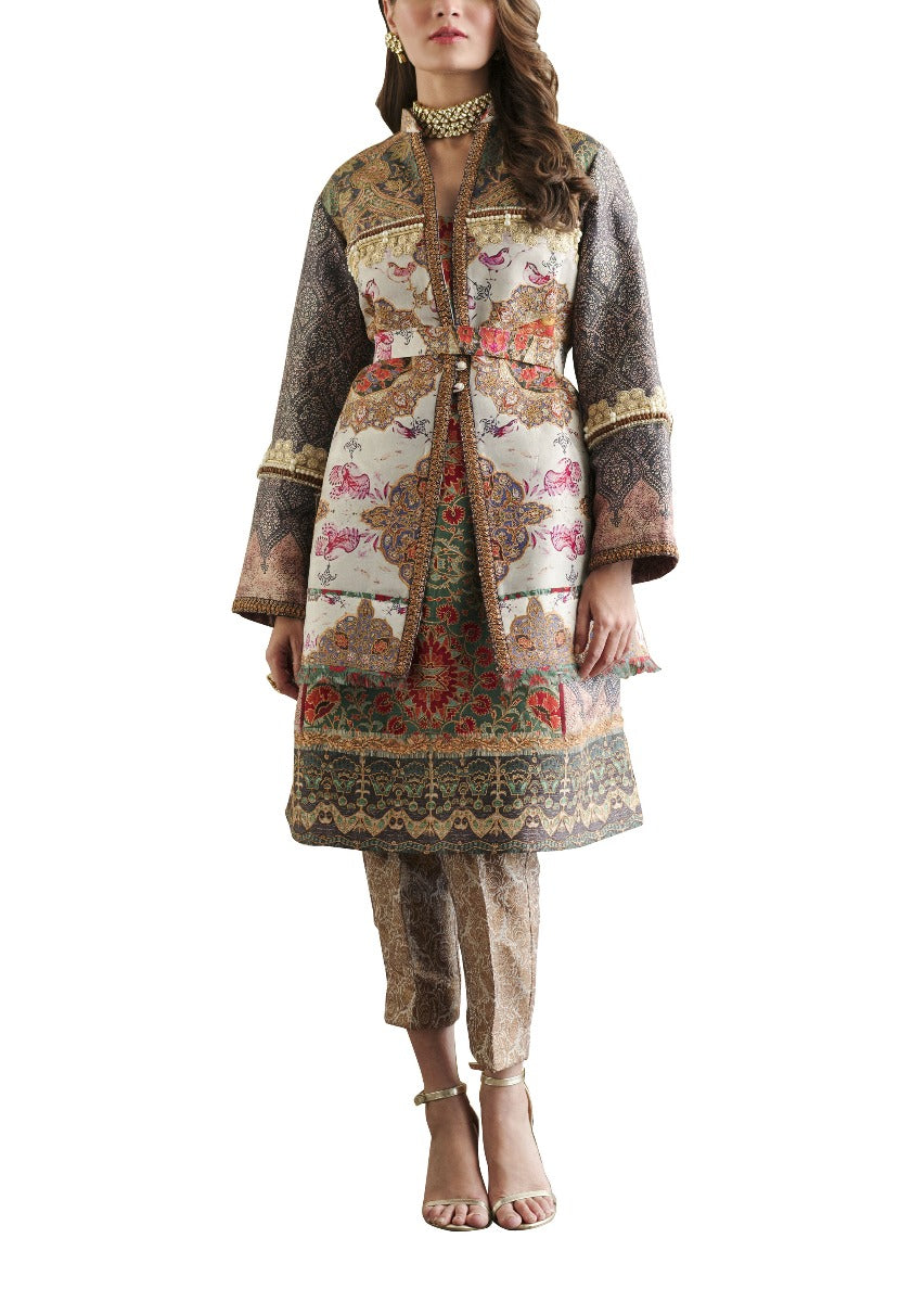 Pure Silk Front Open Jacket