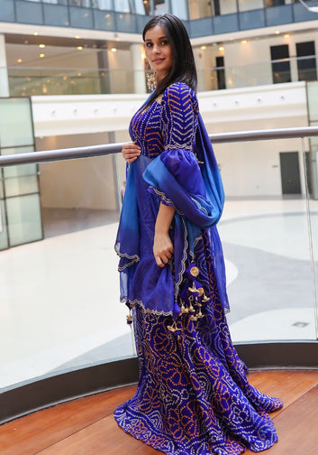 Royal blue badhani lehenga