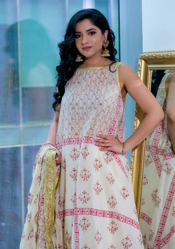 Ivory Panel Shirt with dupatta